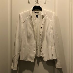 Elegant White Women's Jacket by White House Black Market size 10,previous-worn